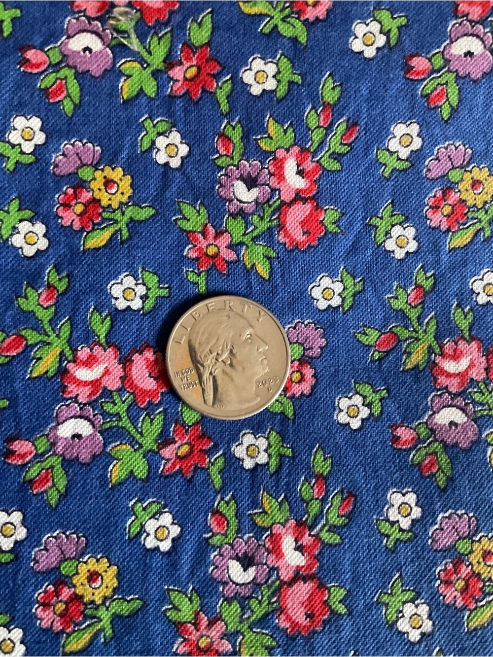 Vintage Fabric 1940s Floral Print